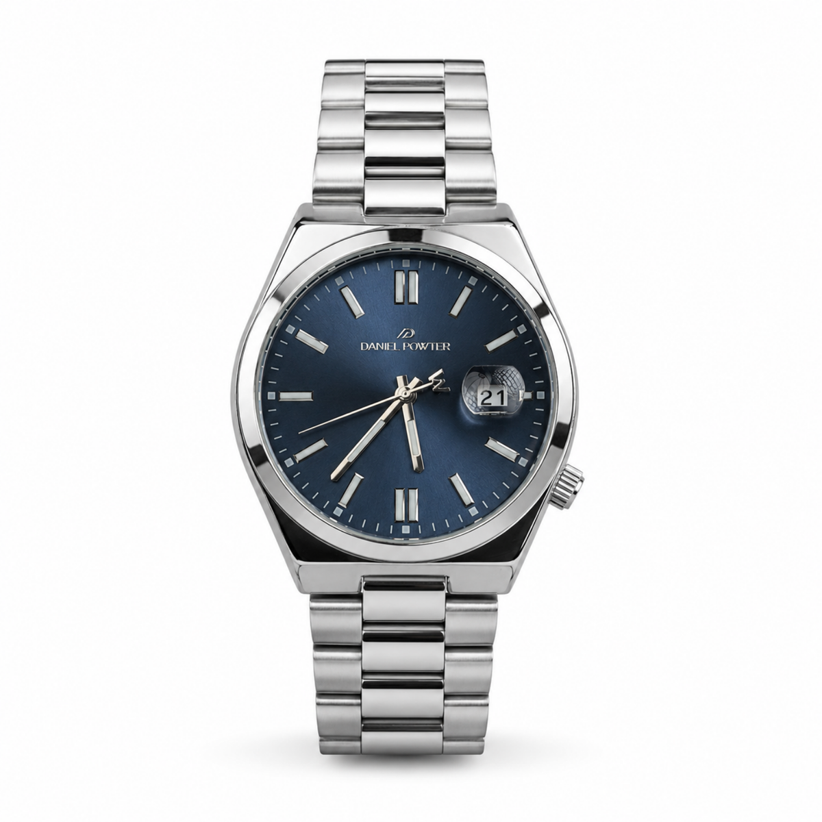Daniel Powter Stylish Men’s Blue Dial Stainless Steel Watch