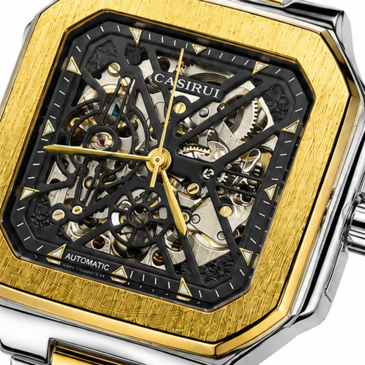 Casirui Two-Tone Automatic Skeleton Watch