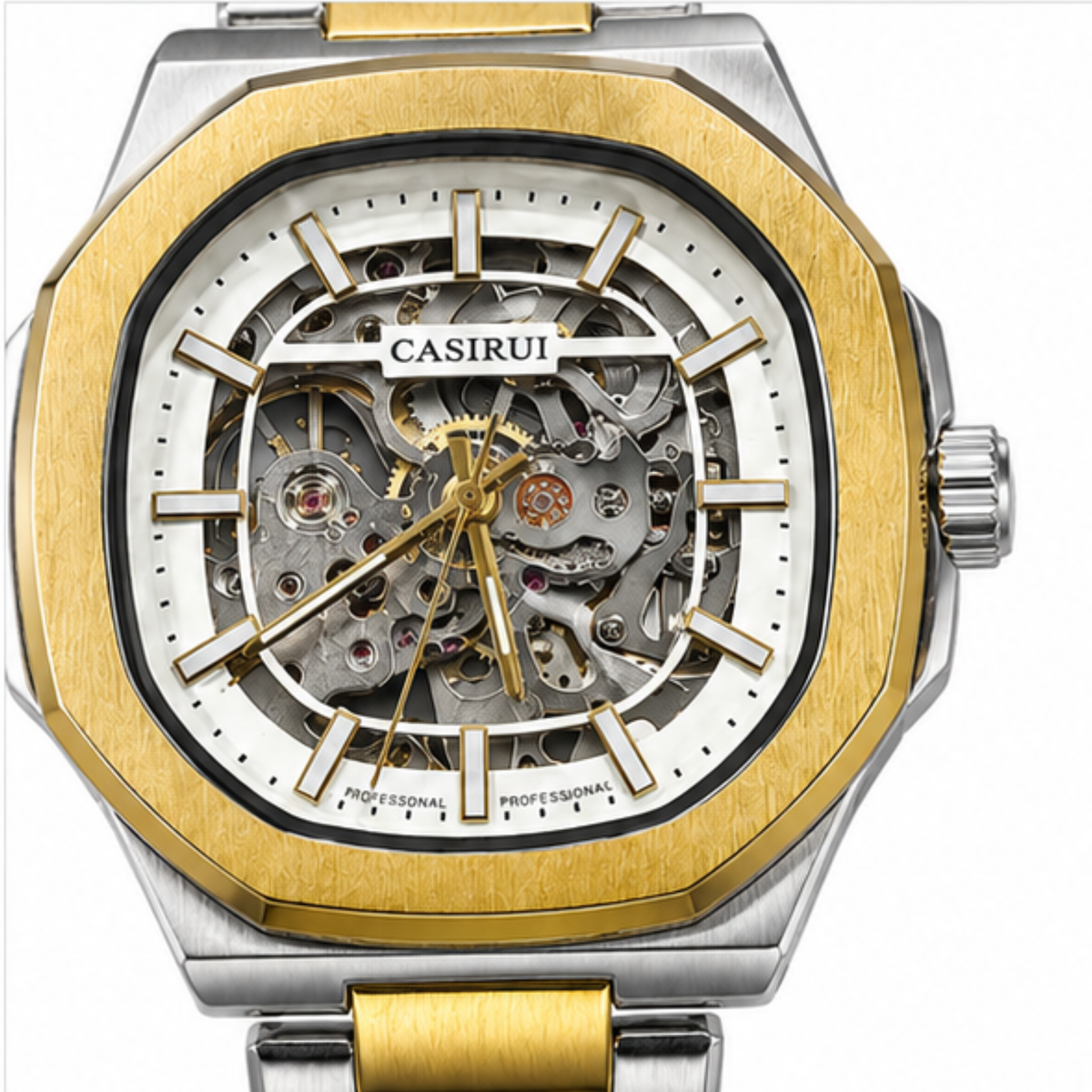 Casirui Gold & Silver-Tone Skeleton Watch